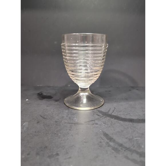 Anchor Hocking‎ Manhattan Style Glass, Ribbed Clear Glass, Vintage Glassware - Picture 1 of 9